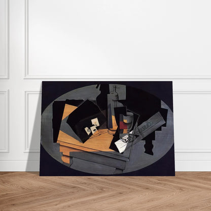 PLAYING CARDS AND SIPHON 1916 - Juan Gris Brushed Aluminum Print - 70x100 cm / 28x40 inches | Juan Gris Aluminum Print | Juan Gris Prints