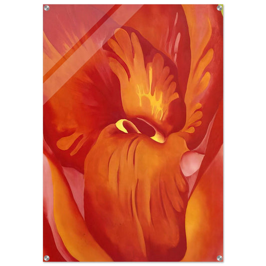 Canna Red and Orange - Georgia O'Keeffe Acrylic Print - 70x100 cm / 28x40″ inches