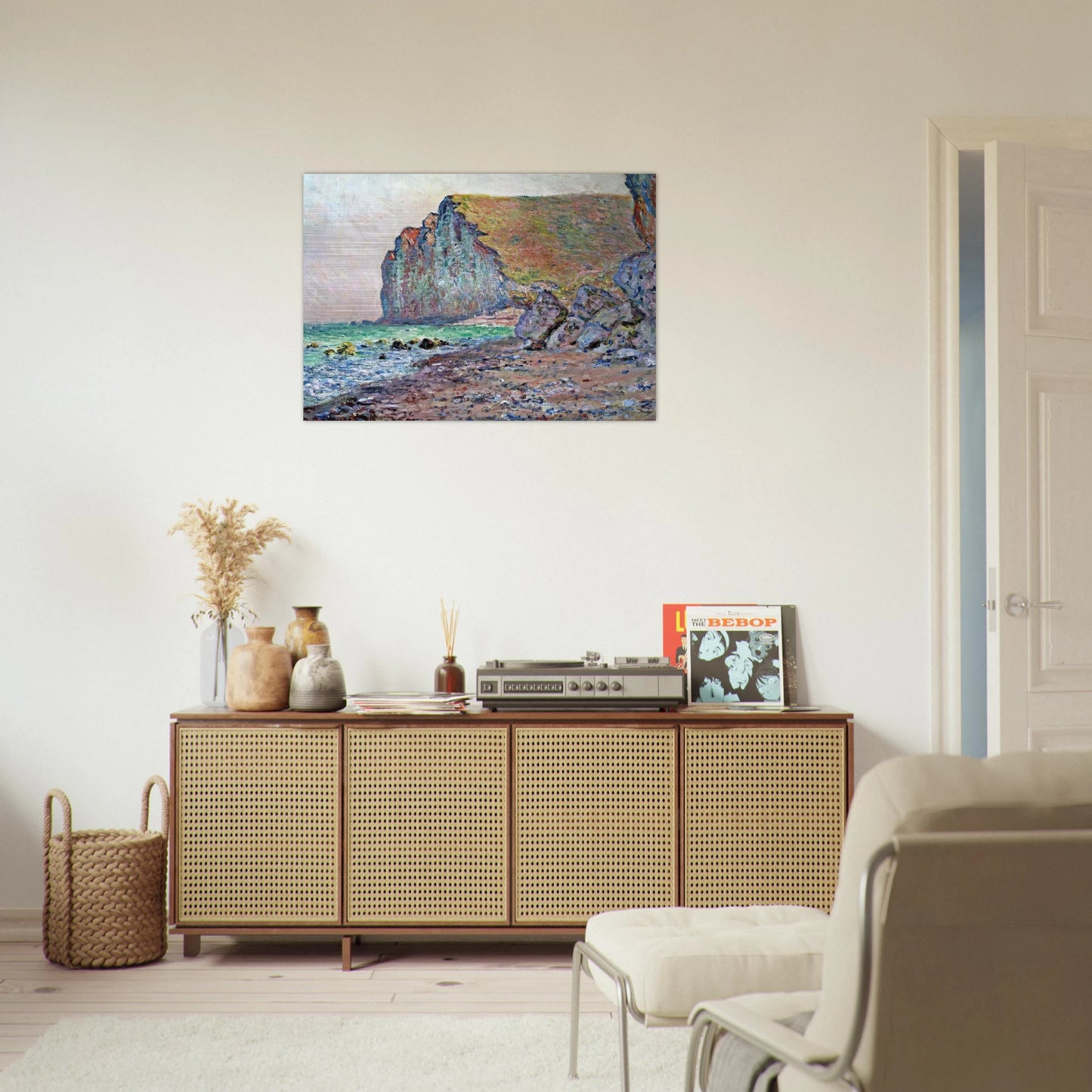 Cliffs of Les Petites-Dalles - claude monet Brushed Aluminum Print - 70x100 cm / 28x40 inches | claude monet Aluminum Print | claude monet Prints