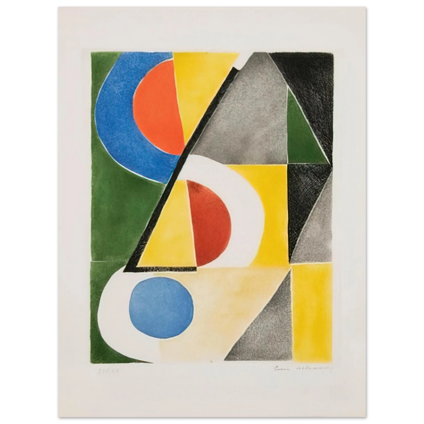 Sonia Delaunay - ABSTRACT COMPOSITION WITH TRIANGLES AND SEMICIRCLES Fine Art Poster - Default Title