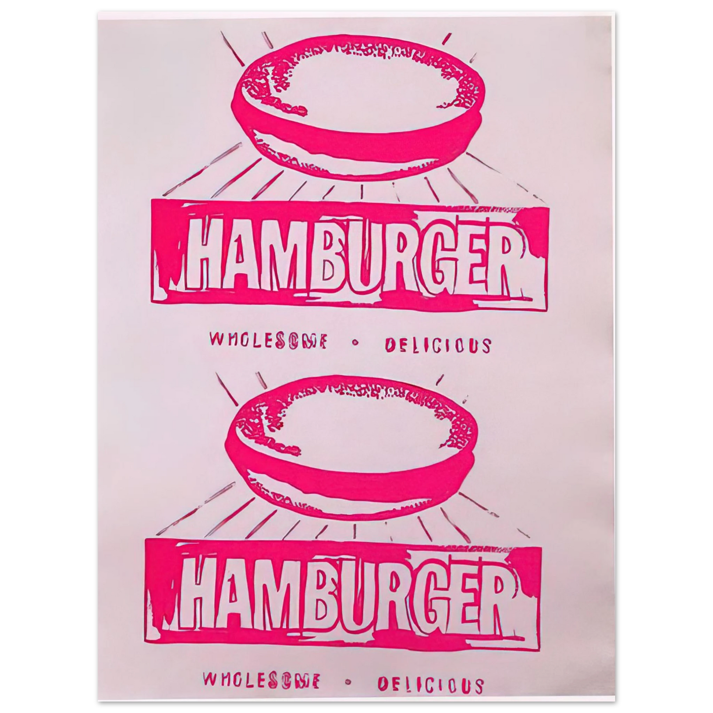 Andy Warhol - Double Hamburger Fine Art Poster - 13x18 cm / 5x7 inches