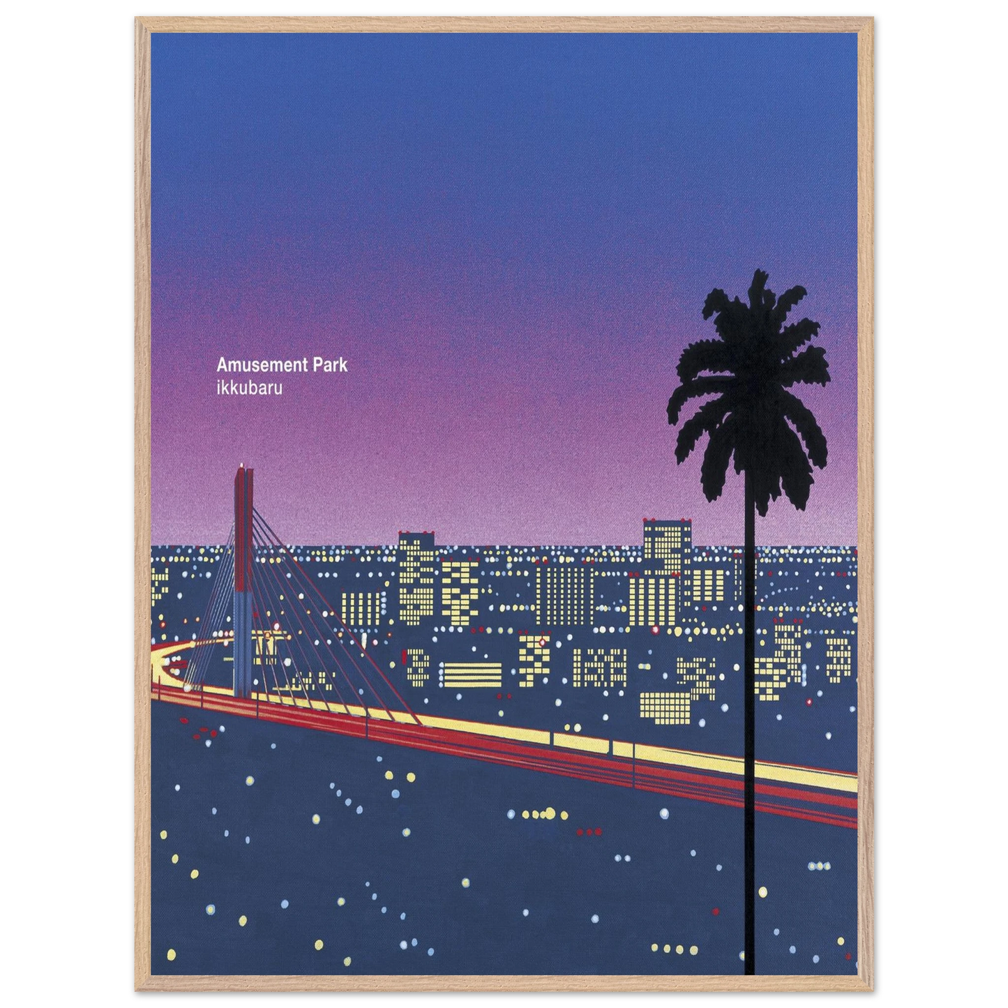 Hiroshi Nagai - Ikkubaru Amusement City Wall Art - 60x80 cm / 24x32 inches - Fine Art Poster - -