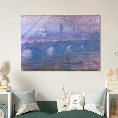 Waterloo Bridge, Misty Morning - claude monet Acrylic Print - 70x100 cm / 28x40″ inches