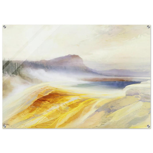 Great Blue Spring of the Lower Geyser Basin - Thomas Moran Acrylic Print - 70x100 cm / 28x40″ inches