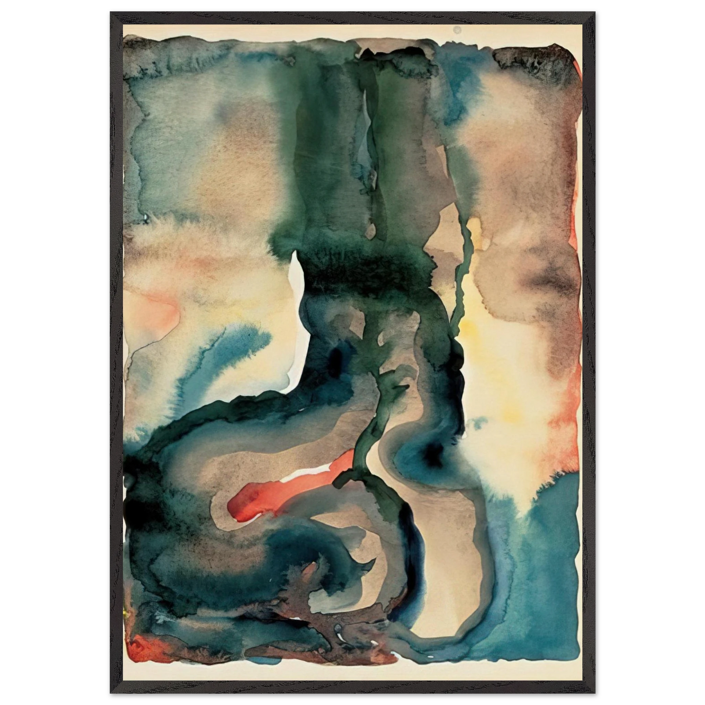 Portrait No III - Georgia OKeeffe 70x100 cm / 28x40 inches Framed Art Print – Black Wooden Frame