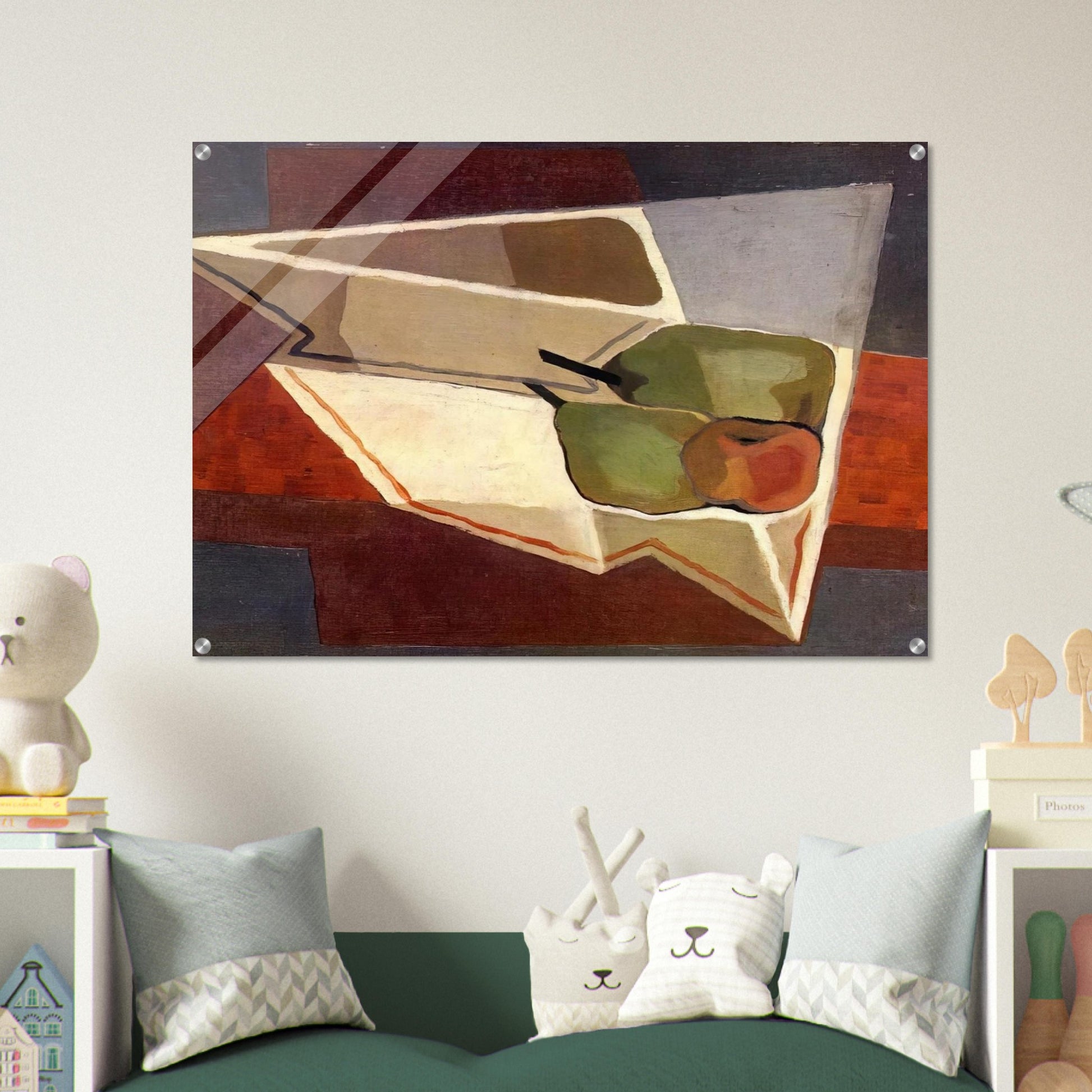 FRUIT WITH BOWL 1926 - Juan Gris Acrylic Print - 70x100 cm / 28x40″ inches | Juan Gris Wall Art | Juan Gris Prints