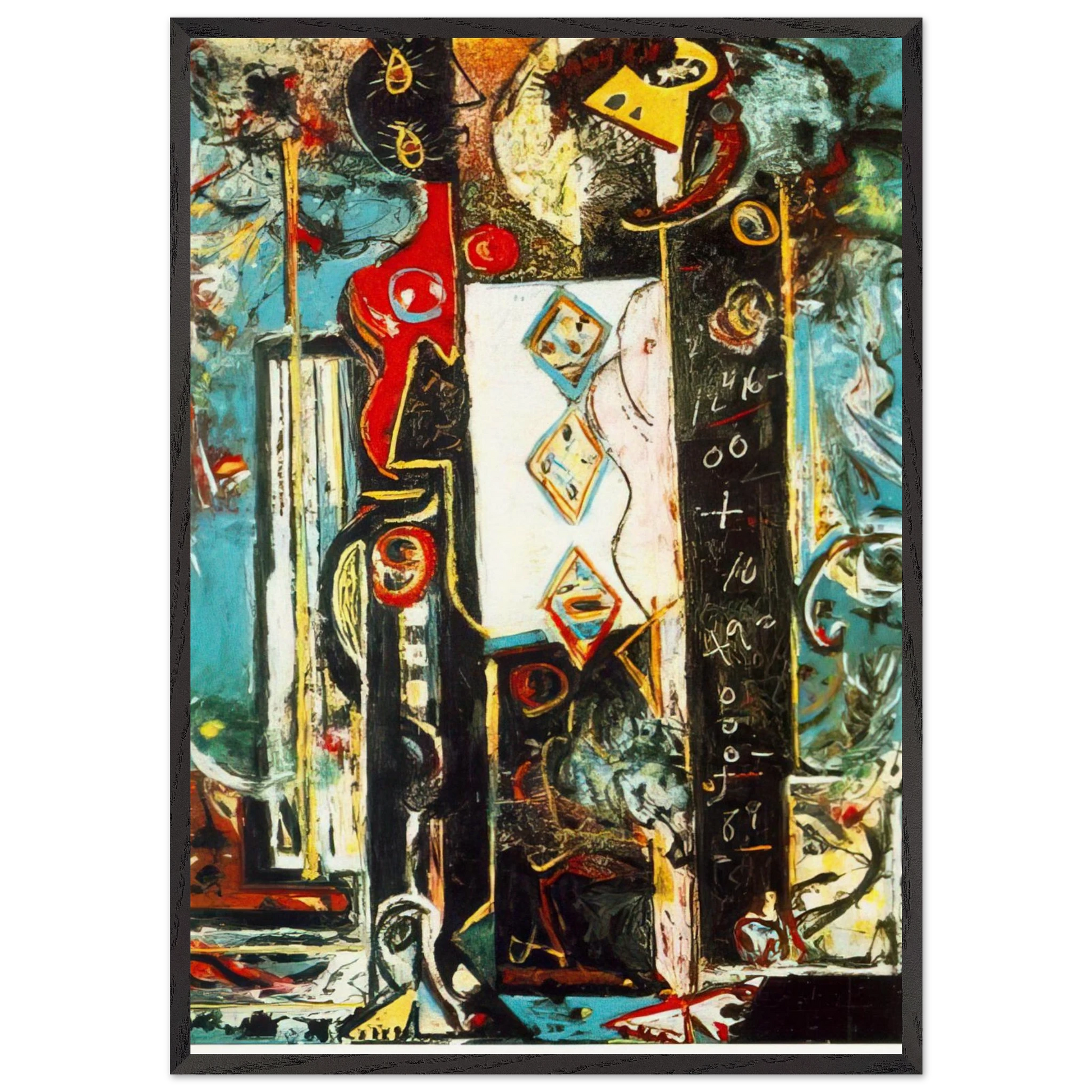 MALE AND FEMALE - Jackson Pollock Framed Art Print – Black Wooden Frame - Default Title - -Framed Art Print