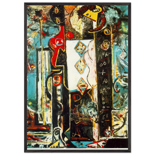 MALE AND FEMALE - Jackson Pollock Framed Art Print – Black Wooden Frame - Default Title - -Framed Art Print
