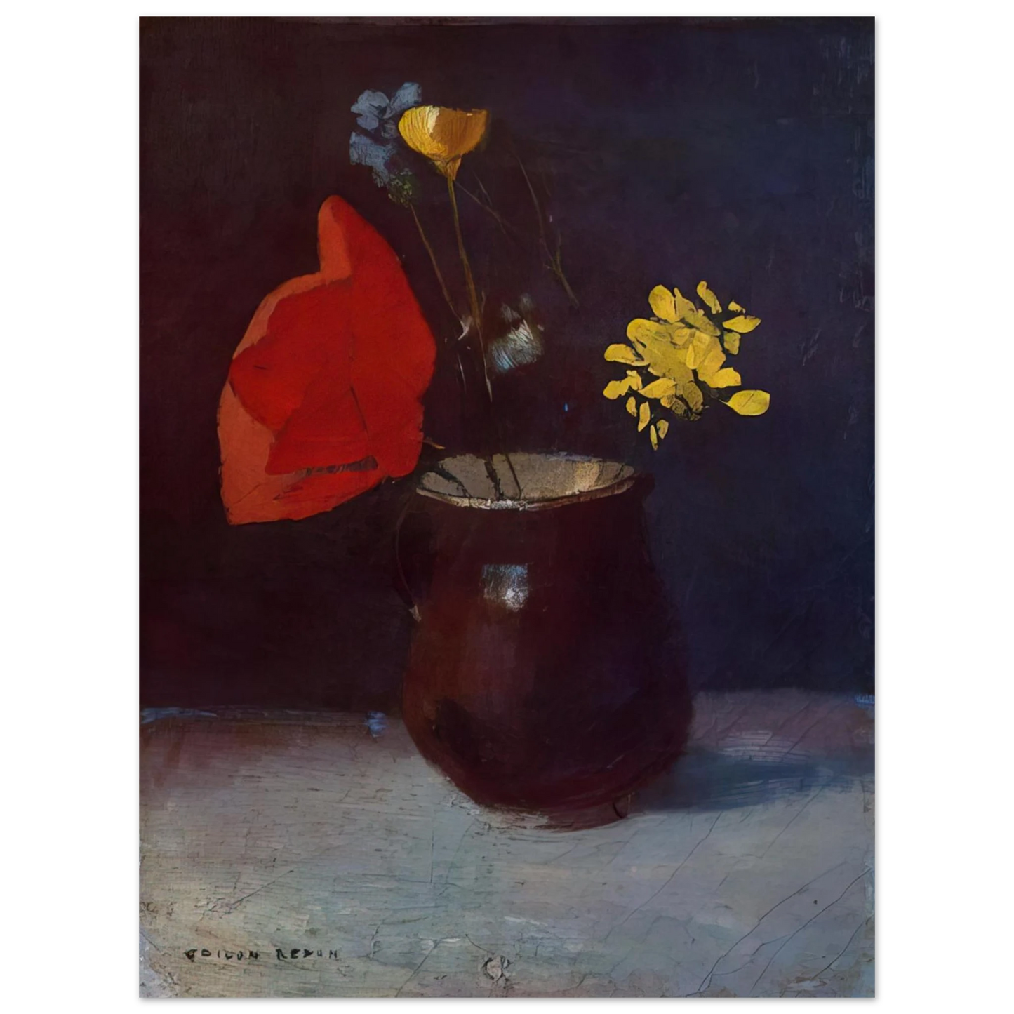 Odilon Redon - PITCHER OF FLOWERS Fine Art Poster - Default Title