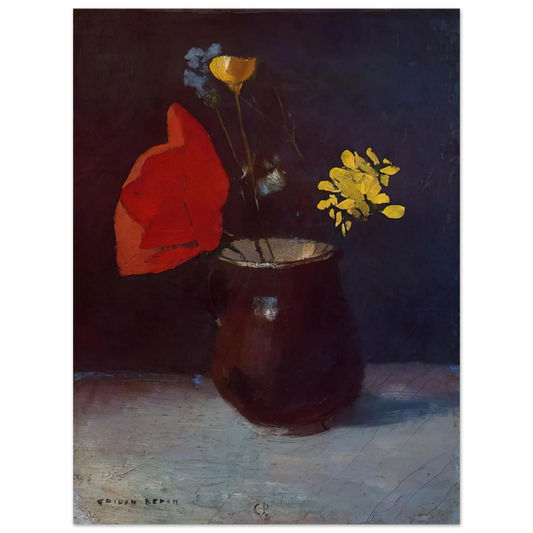 Odilon Redon - PITCHER OF FLOWERS Fine Art Poster - Default Title