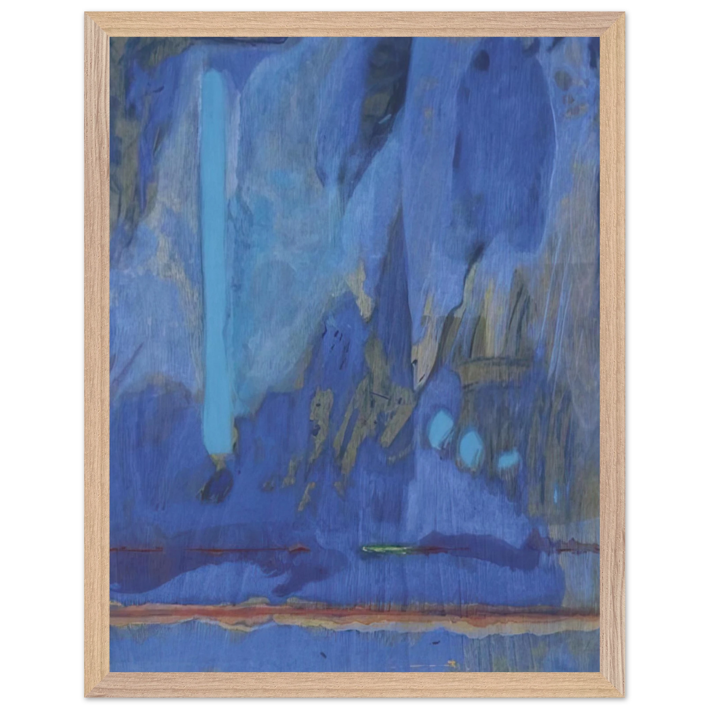 Helen Frankenthaler - Tales of Genji III - 1998 Wall art - 28x43  cm / XL (11x17 inches) - Premium Wooden Framed Poster With Fine Art Paper - Wood frame