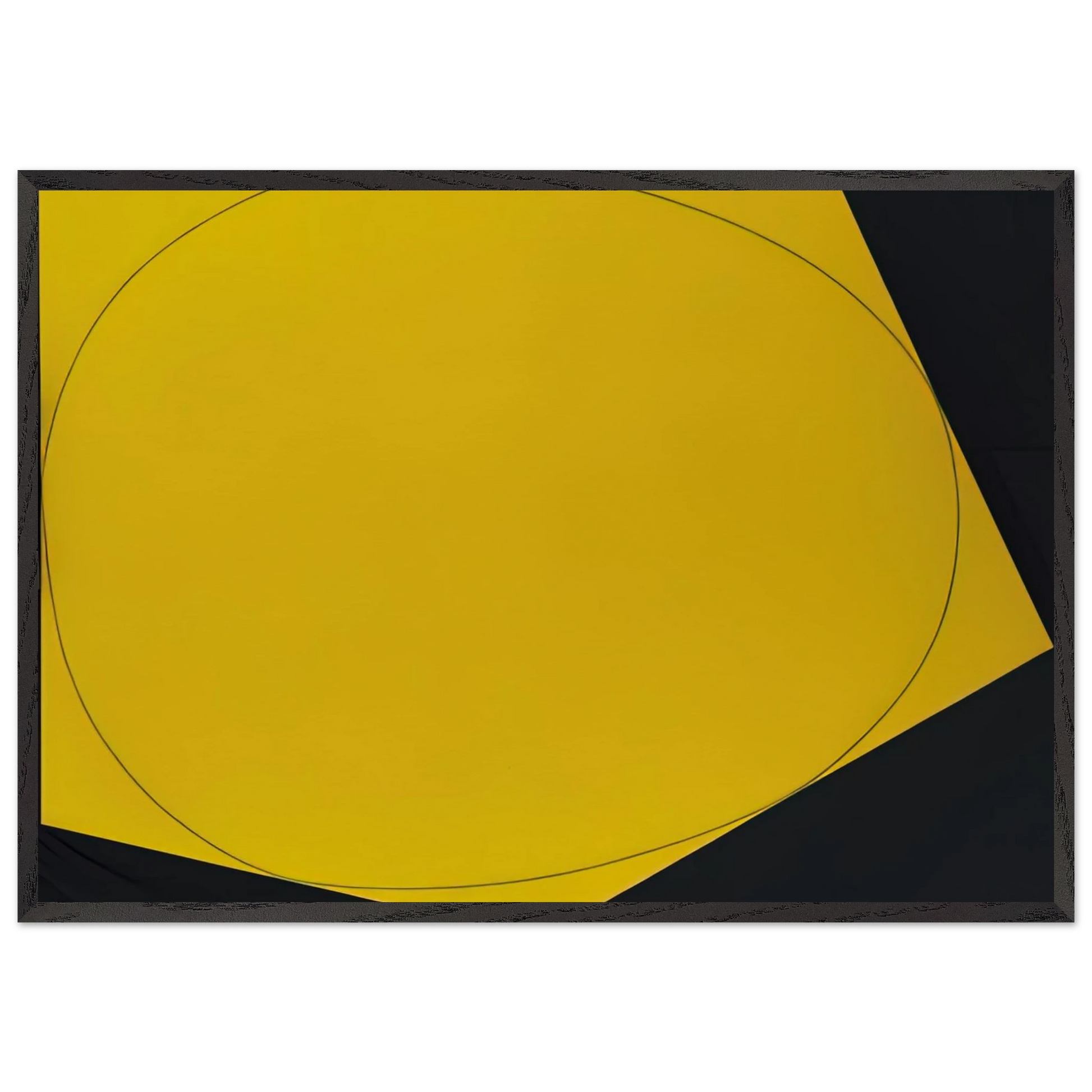 DISTORTED CIRCLE WITHIN A POLYGON I 1972 - Robert Mangold Framed Art Print – Black Wooden Frame - Default Title - -Framed Art Print