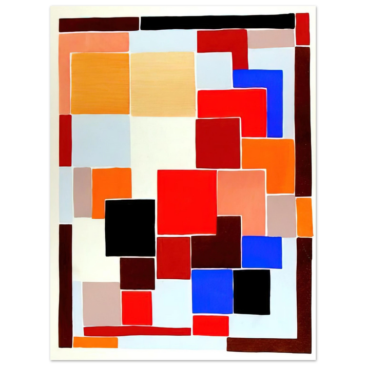 Sonia Delaunay - DESIGN IN THE STYLE OF MONDRIAN POSSIBLY FOR A RUG FROM COMPOSITIONS COLOURS IDEAS 1931  75x100 cm / 30x40inches Fine Art Poster