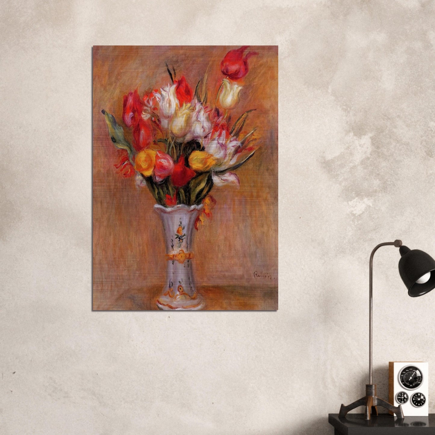 Tulips - Pierre-Auguste Renoir Brushed Aluminum Print - 70x100 cm / 28x40 inches | Pierre-Auguste Renoir Aluminum Print | Pierre-Auguste Renoir Prints