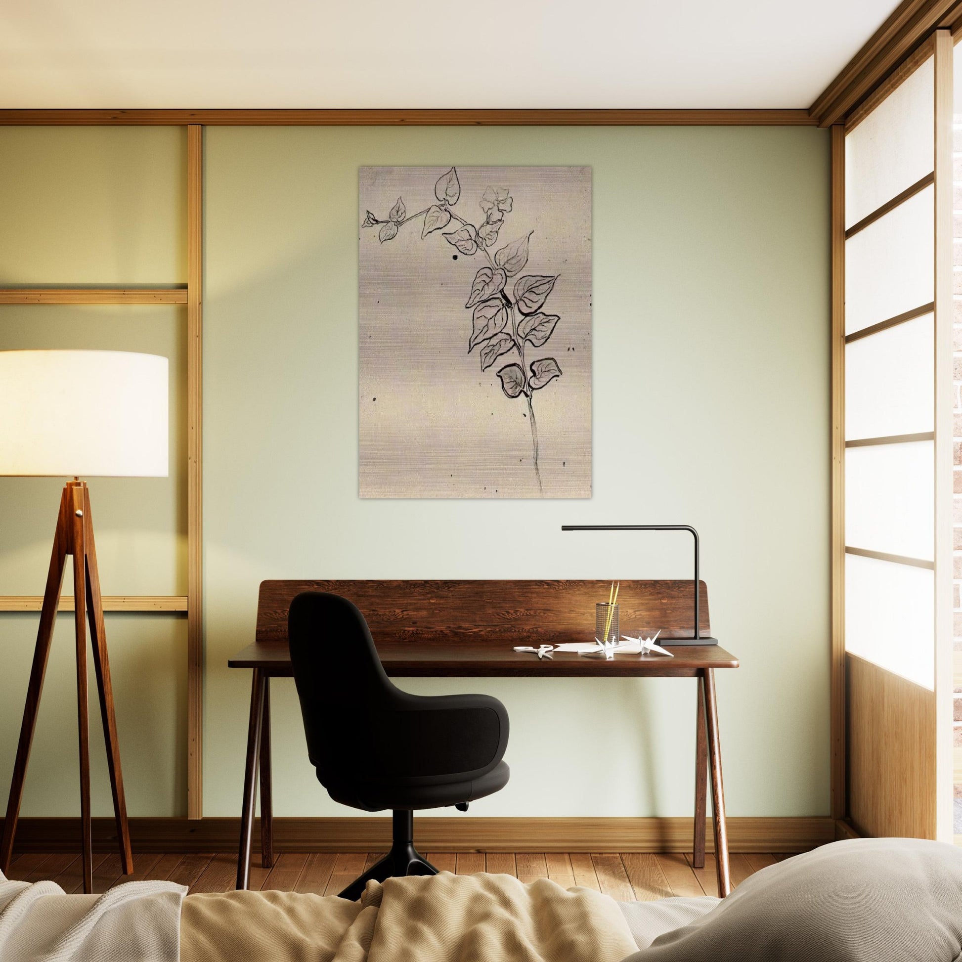 Branch with Leaves - Vincent van Gogh Brushed Aluminum Print - 70x100 cm / 28x40 inches | Vincent van Gogh Aluminum Print | Vincent van Gogh Prints