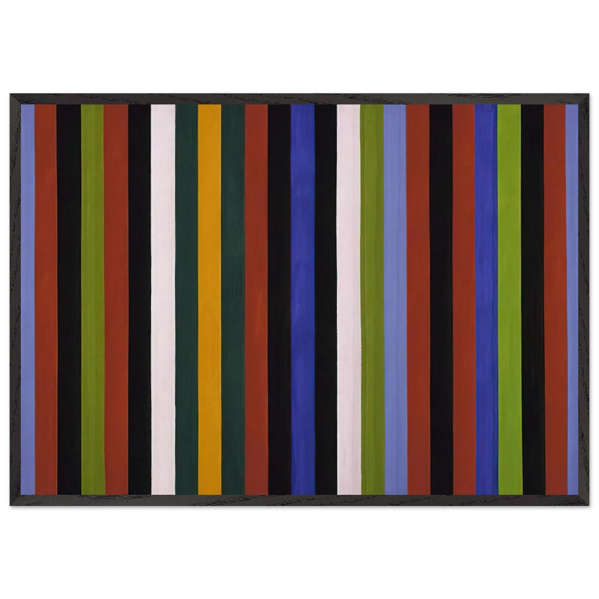 Hot Beat - 1964 - Gene Davis Framed Art Print – Black Wooden Frame - Default Title - -Framed Art Print