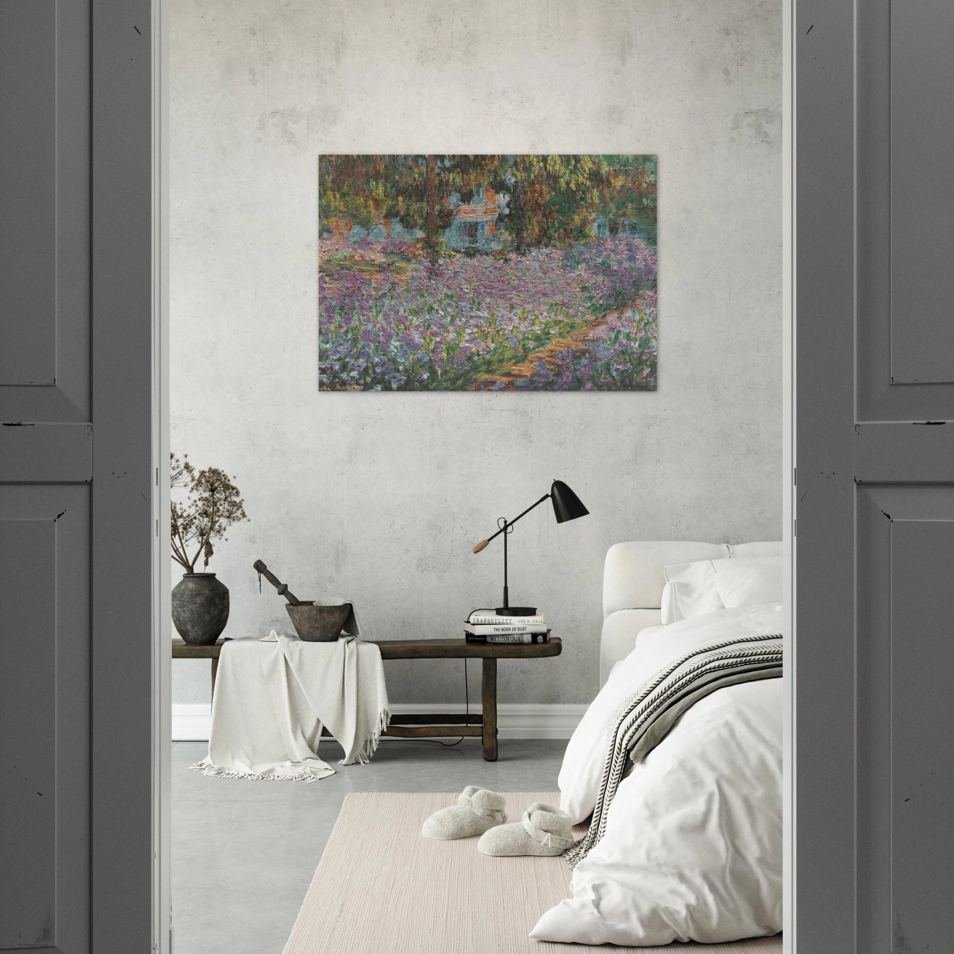 The Artist's Garden at Giverny - claude monet Brushed Aluminum Print - 70x100 cm / 28x40 inches | claude monet Aluminum Print | claude monet Prints