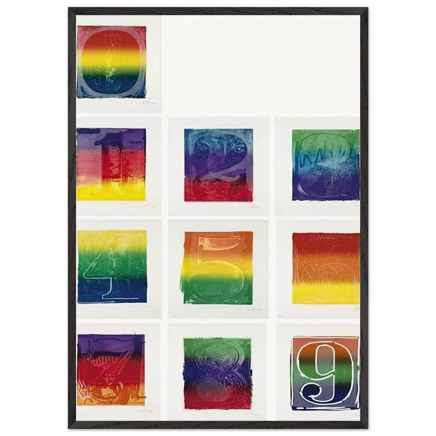 COLOR NUMERAL SERIES ULAE 59 68 1969 - Jasper Johns Framed Art Print – Black Wooden Frame - Default Title - -Framed Art Print