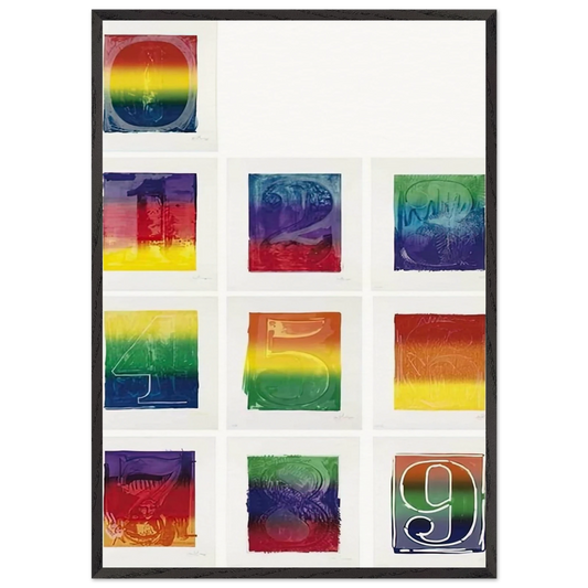 COLOR NUMERAL SERIES ULAE 59 68 1969 - Jasper Johns Framed Art Print – Black Wooden Frame - Default Title - -Framed Art Print