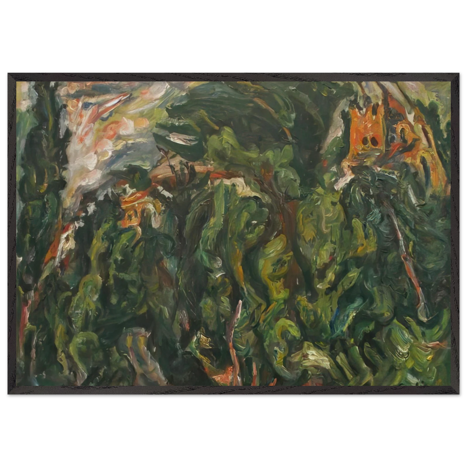 THE RED CASTLE OF CERET 1919 - Chaim Soutine 70x100 cm / 28x40 inches Framed Art Print – Black Wooden Frame
