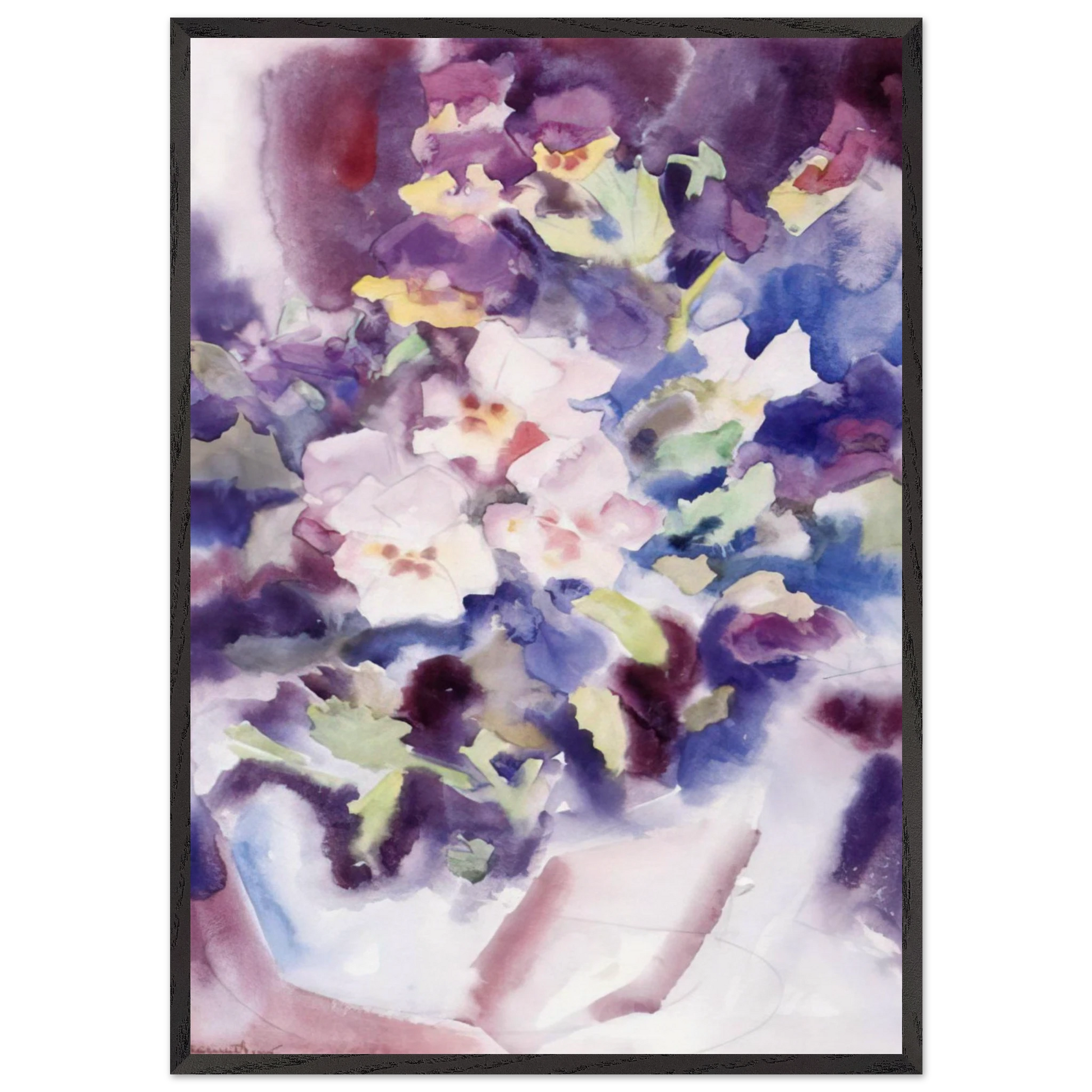 Pansies - 1915 - Charles Demuth Framed Art Print – Black Wooden Frame - Default Title - -Framed Art Print