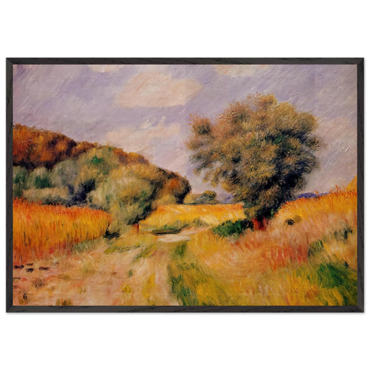 Fields of Wheat - Pierre-Auguste Renoir 70x100 cm / 28x40 inches Framed Art Print – Black Wooden Frame