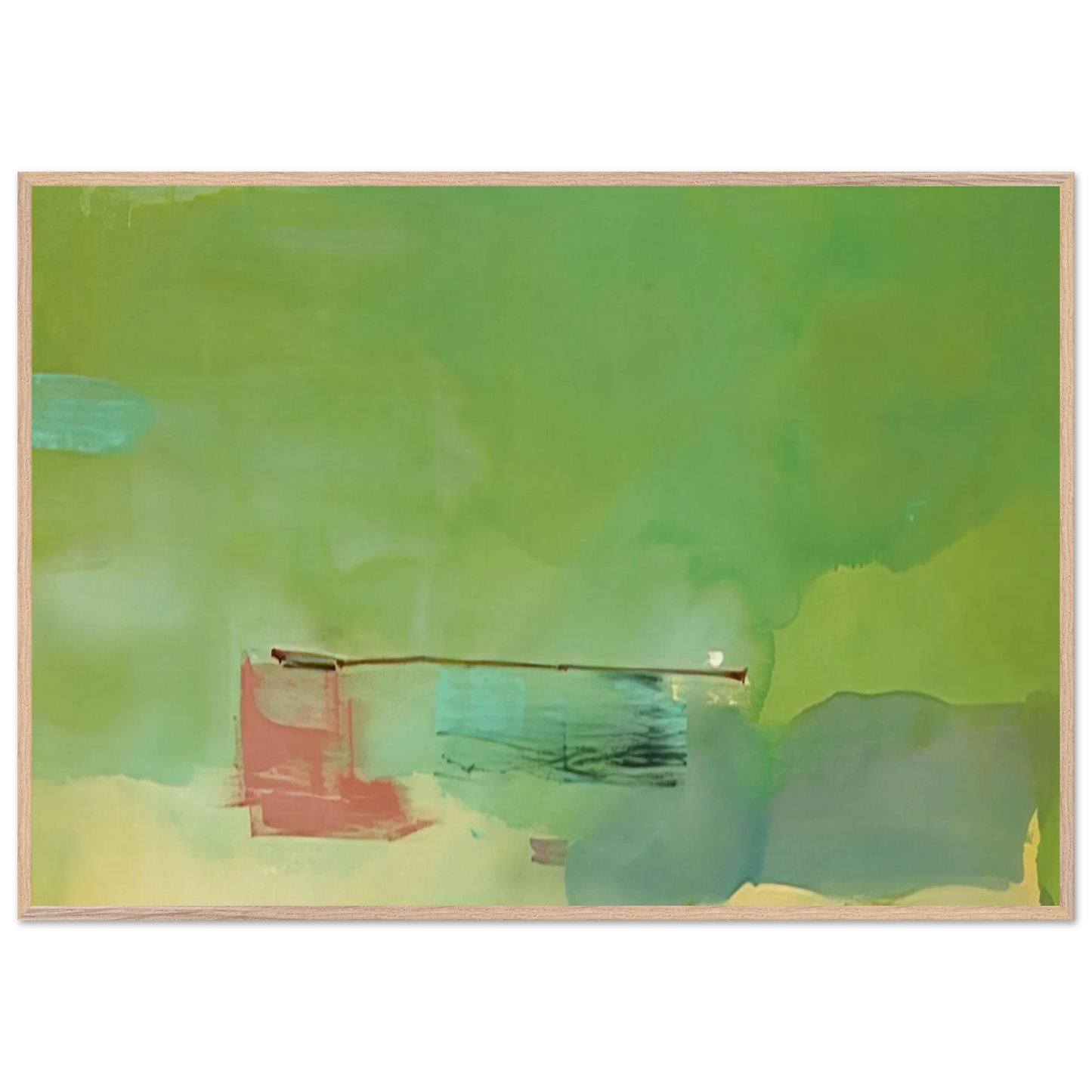Helen Frankenthaler - Springscape - 1975 Wall art - 30x45 cm / 12x18 inches - Premium Wooden Framed Poster With Fine Art Paper - Wood frame