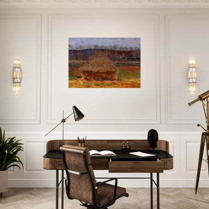 Grainstack at Giverny - claude monet Brushed Aluminum Print - 70x100 cm / 28x40 inches | claude monet Aluminum Print | claude monet Prints