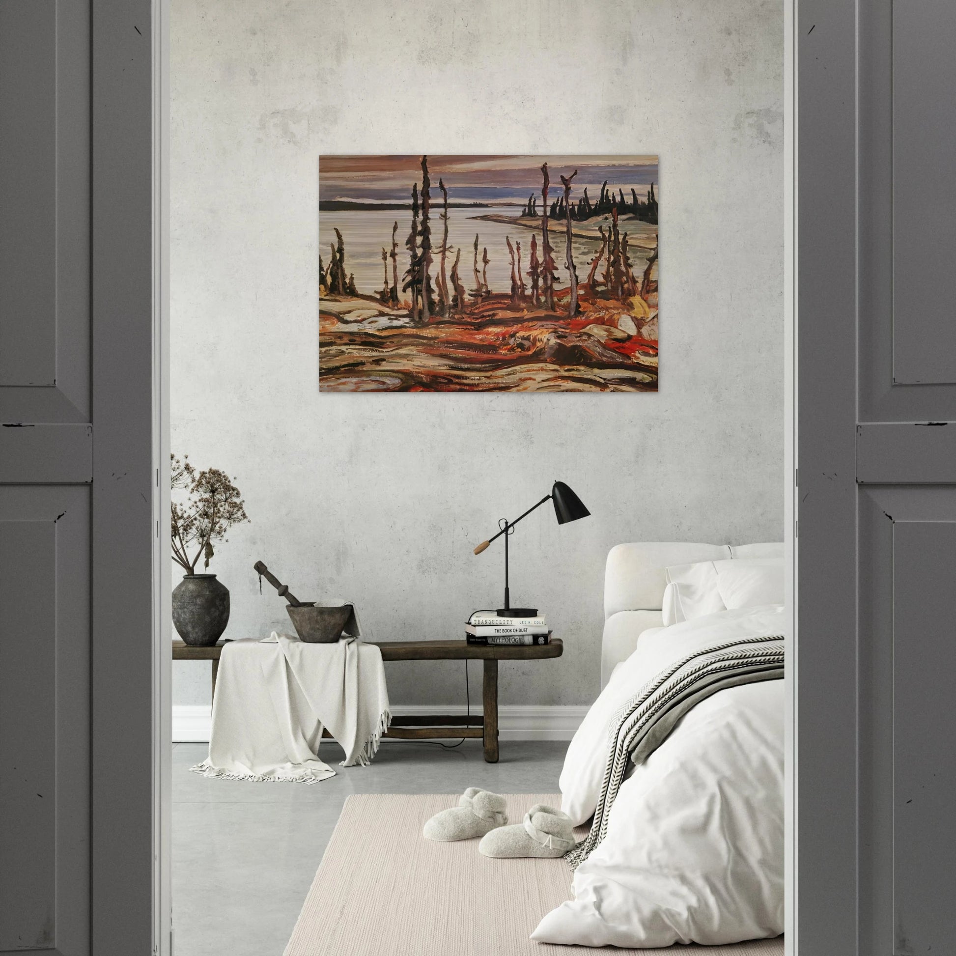 Wilderness, Deese Bay - Art Nouveau Modern - A.Y. Jackson Brushed Aluminum Print - 70x100 cm / 28x40 inches | A.Y. Jackson Aluminum Print | A.Y. Jackson Prints