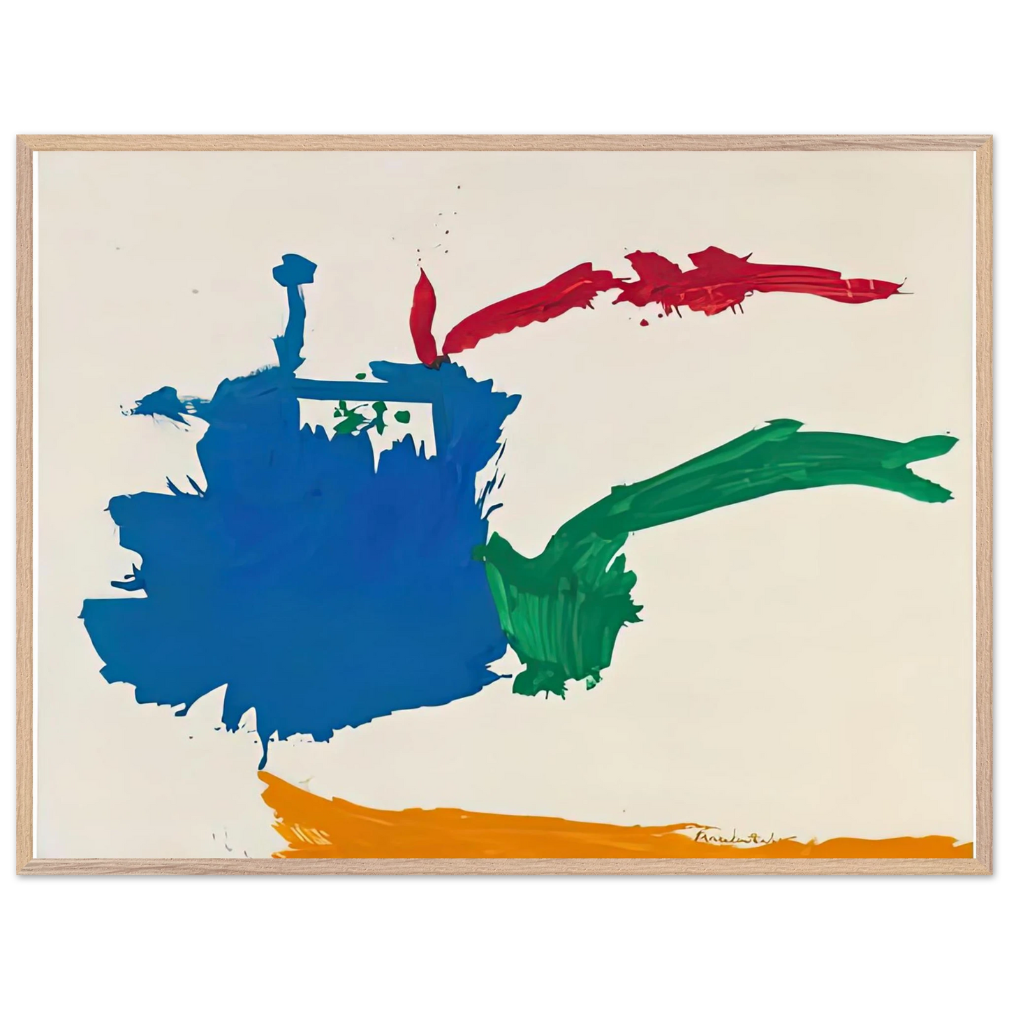 Helen Frankenthaler - Italian Beach, 1960- Wall Art - 21x29.7 cm / 8x12" - Premium Wooden Framed Poster With Fine Art Paper - Black frame