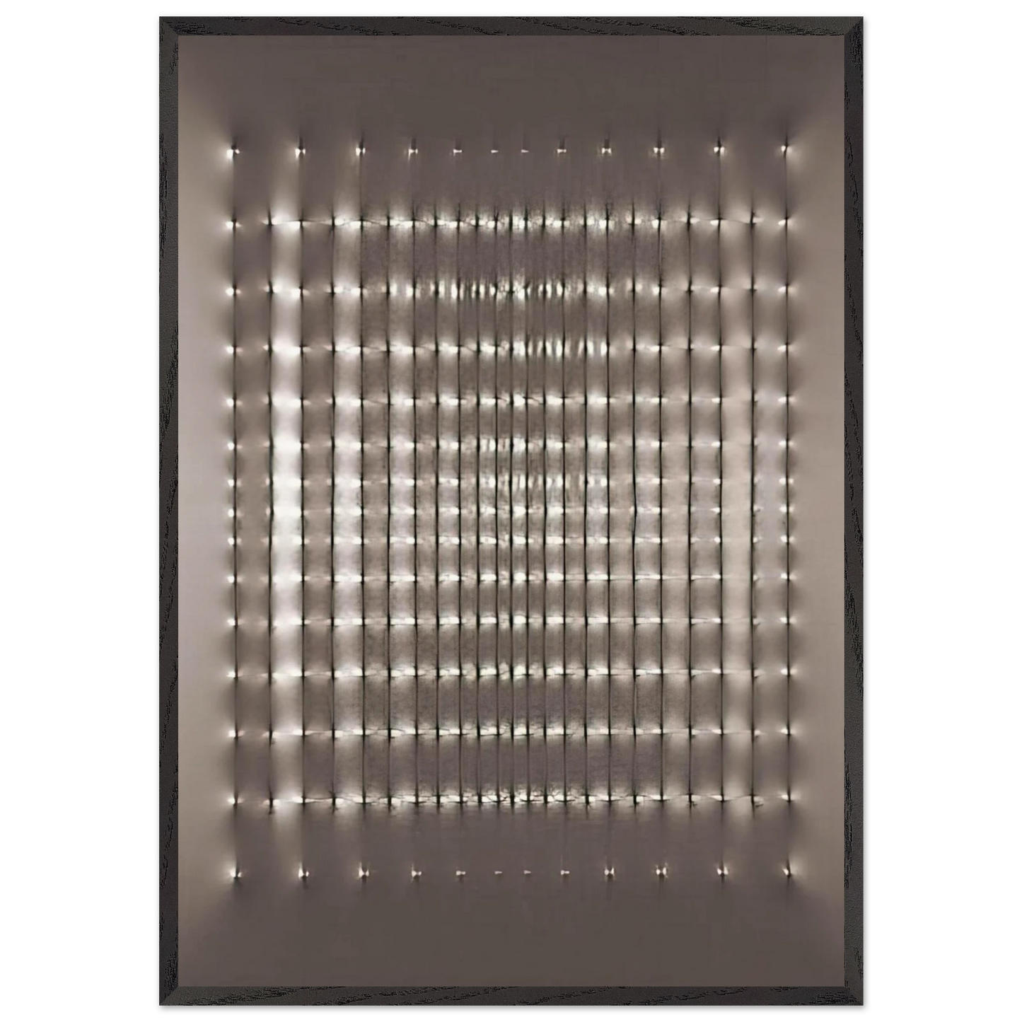 Superficie alluminio - 1969 - Enrico Castellani Framed Art Print – Black Wooden Frame - Default Title - -Framed Art Print