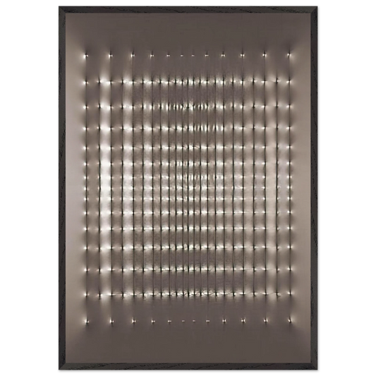 Superficie alluminio - 1969 - Enrico Castellani Framed Art Print – Black Wooden Frame - Default Title - -Framed Art Print