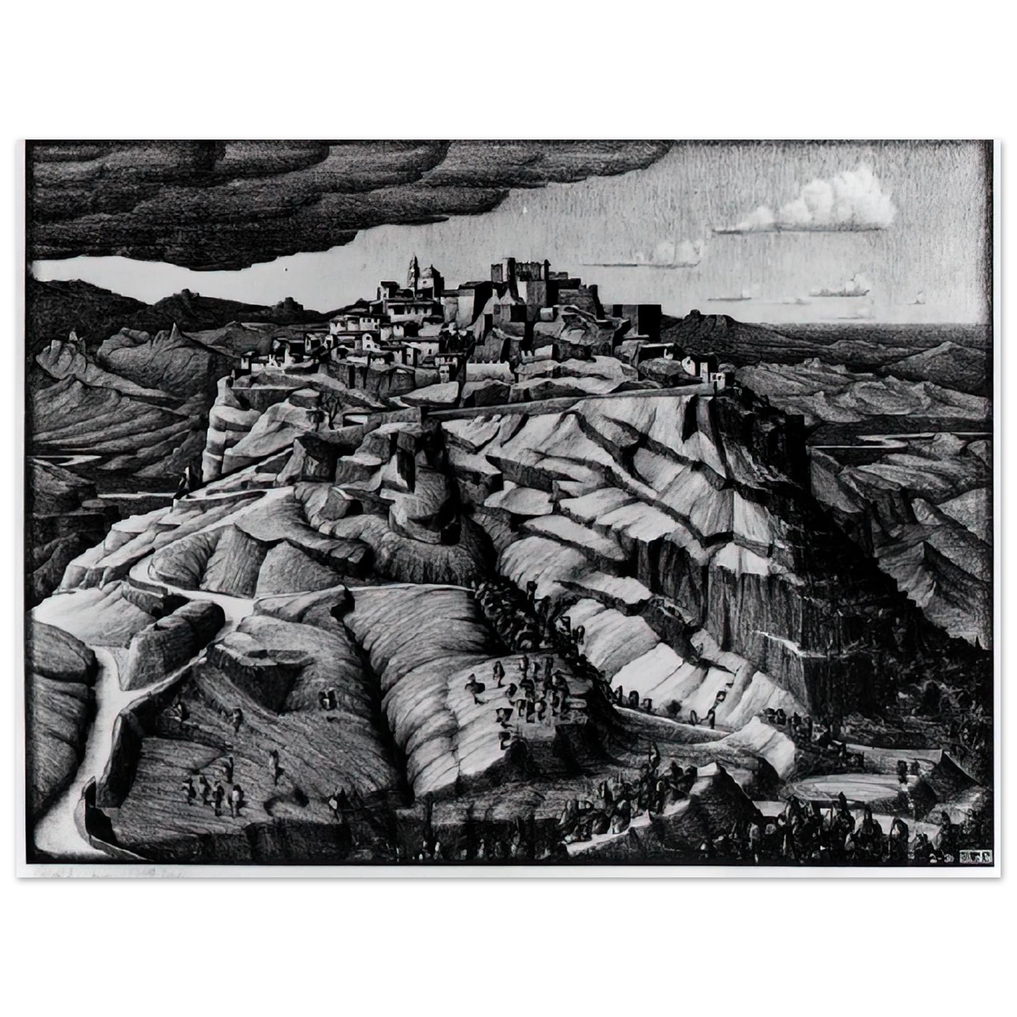 MC Escher - SANTA SEVERINA CALABRIA FEBRUARY 1931 1931 Wall Art - 21x29.7 cm / 8x12" - Fine Art Poster - -