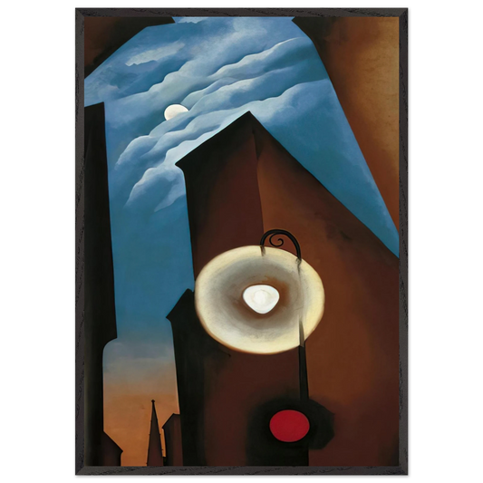 New York with Moon - Georgia OKeeffe Framed Art Print – Black Wooden Frame - Default Title - -Framed Art Print