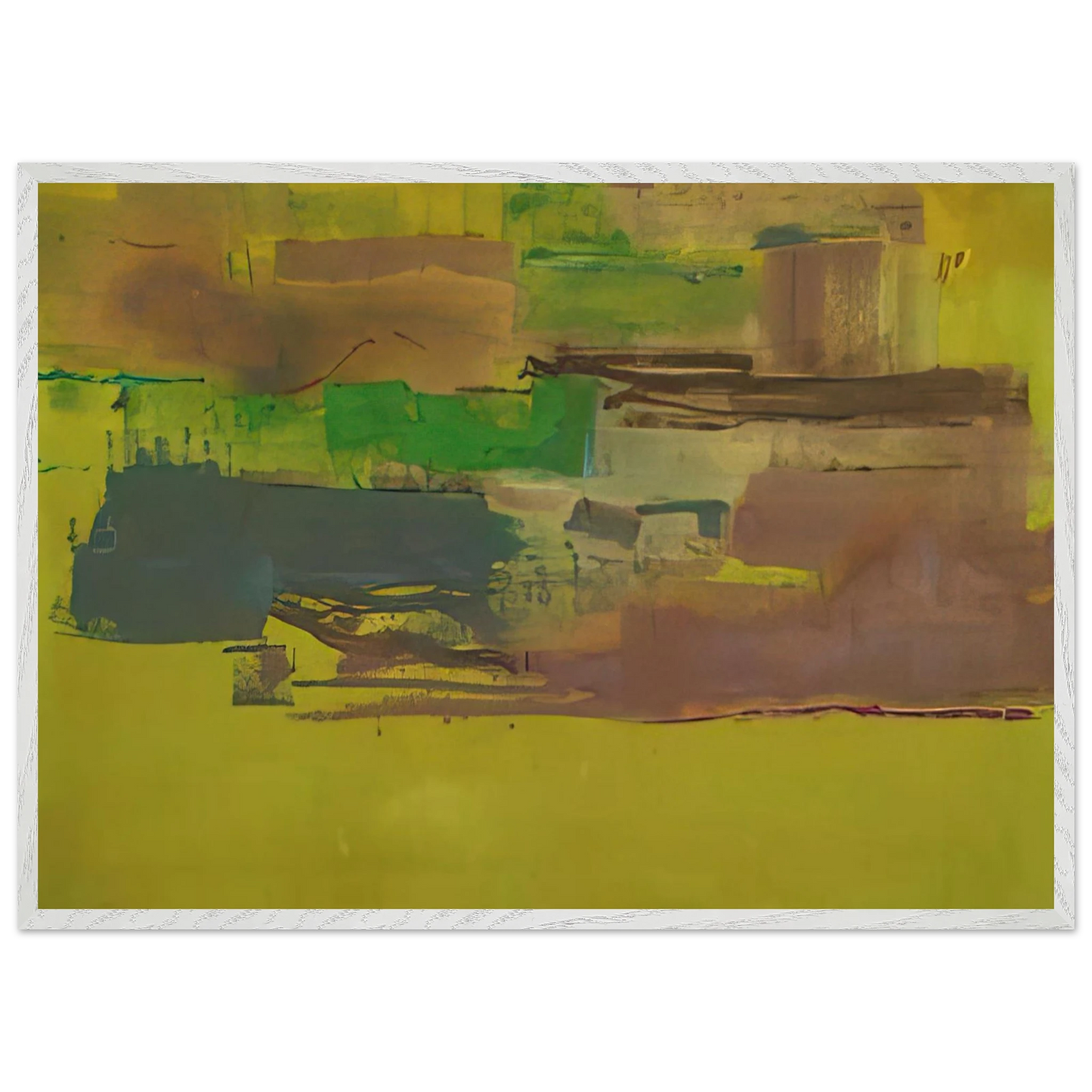 Helen Frankenthaler - August Deep - 1978 Wall art - 27x35 cm / 11x14 inches - Premium Wooden Framed Poster With Fine Art Paper - Black frame