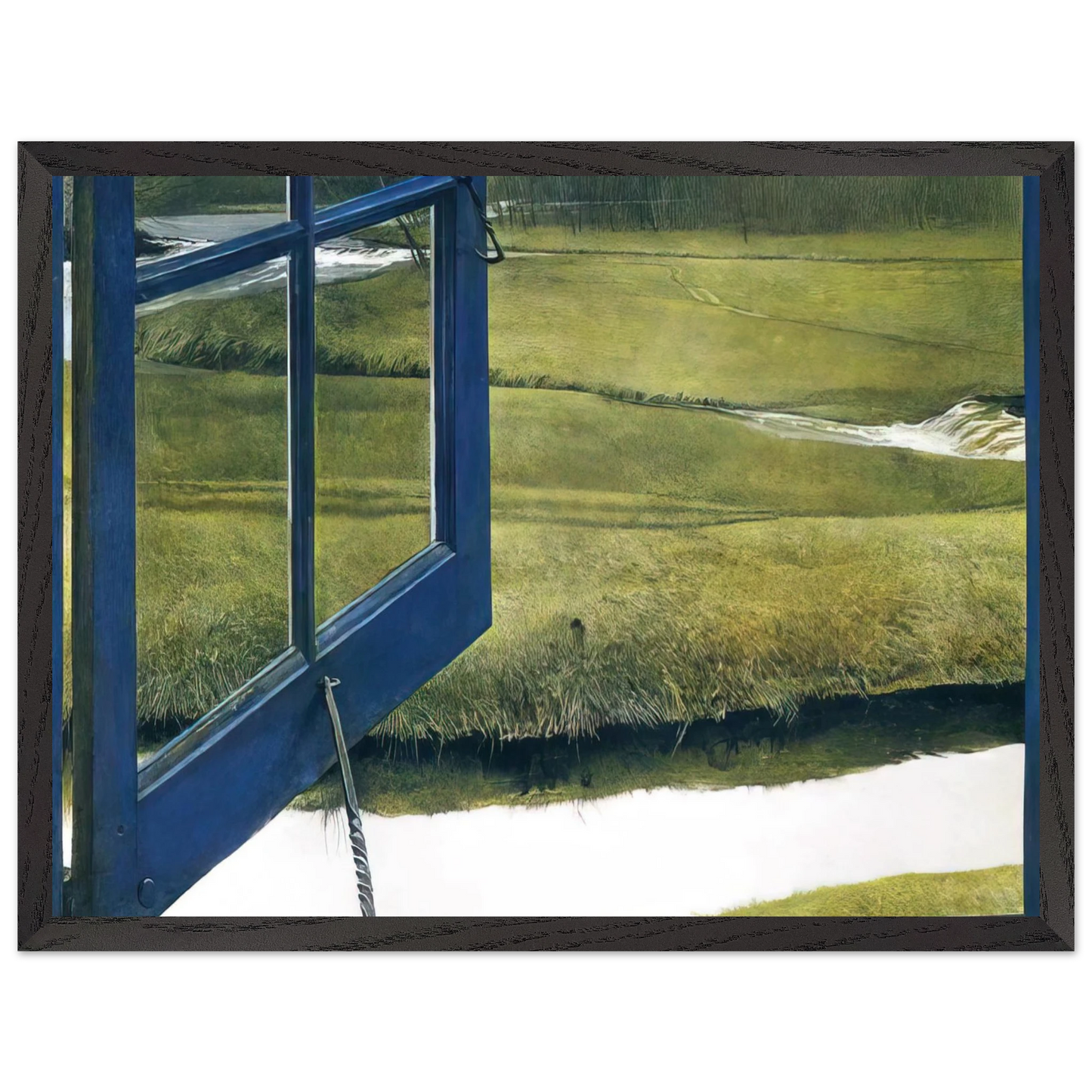 Andrew Wyeth - LOVE IN THE AFTERNOON Wall Art - 21x29.7 cm / 8x12" - Premium Wooden Framed Poster With Fine Art Paper - Black frame