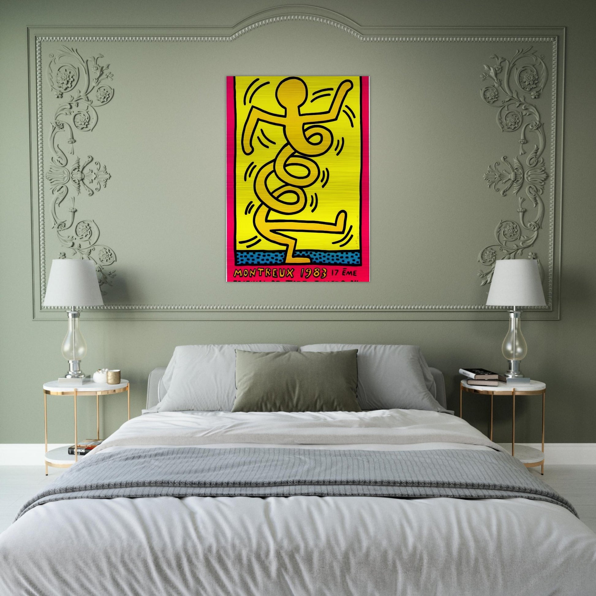 MONTREUX 1983 - Keith Haring Brushed Aluminum Print - 70x100 cm / 28x40 inches | Keith Haring Aluminum Print | Keith Haring Prints