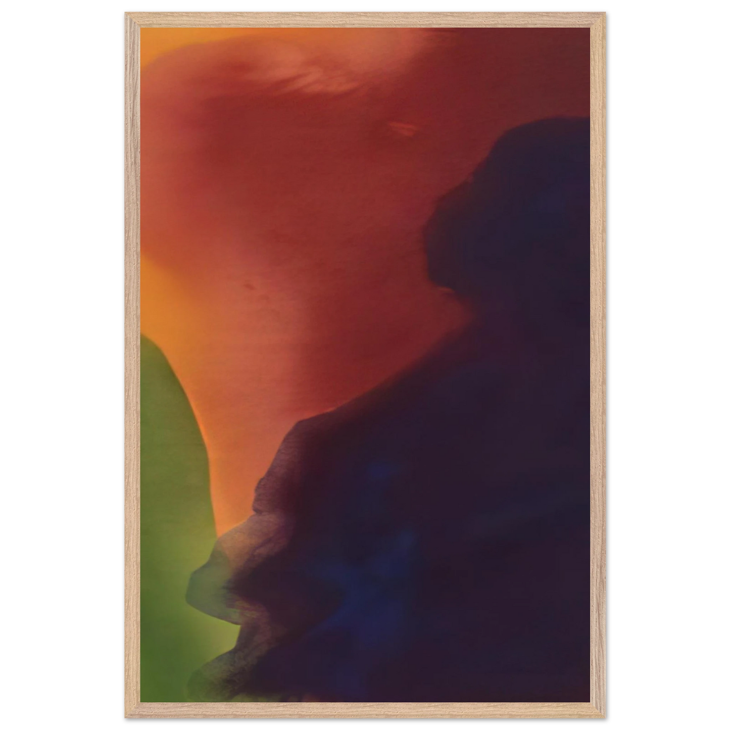 Helen Frankenthaler - Blue Atmosphere III - 1963 Wall art - 60x80 cm / 24x32 inches - Premium Wooden Framed Poster With Fine Art Paper - Black frame