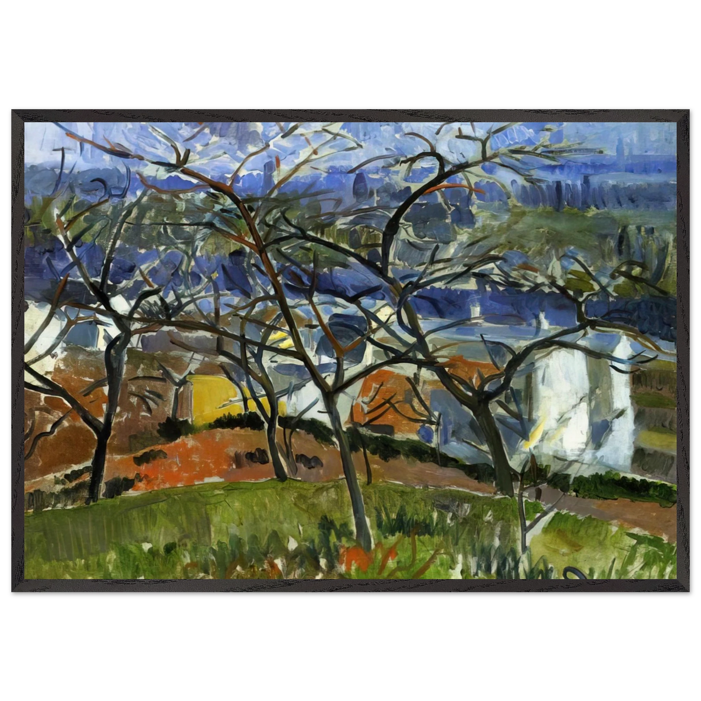 LANDSCAPE NEAR CHATOU 1904 - Andre Derain Framed Art Print – Black Wooden Frame - Default Title - -Framed Art Print