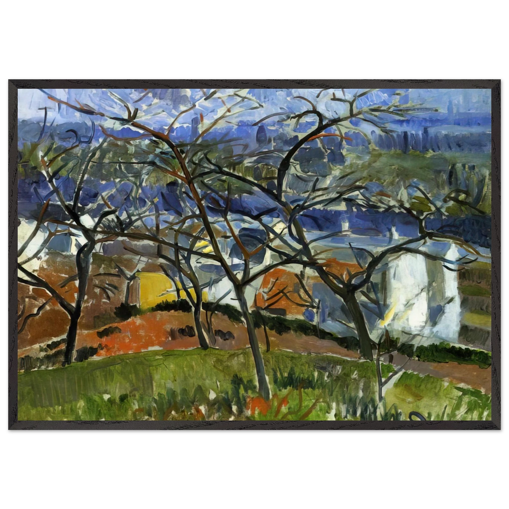 LANDSCAPE NEAR CHATOU 1904 - Andre Derain Framed Art Print – Black Wooden Frame - Default Title - -Framed Art Print