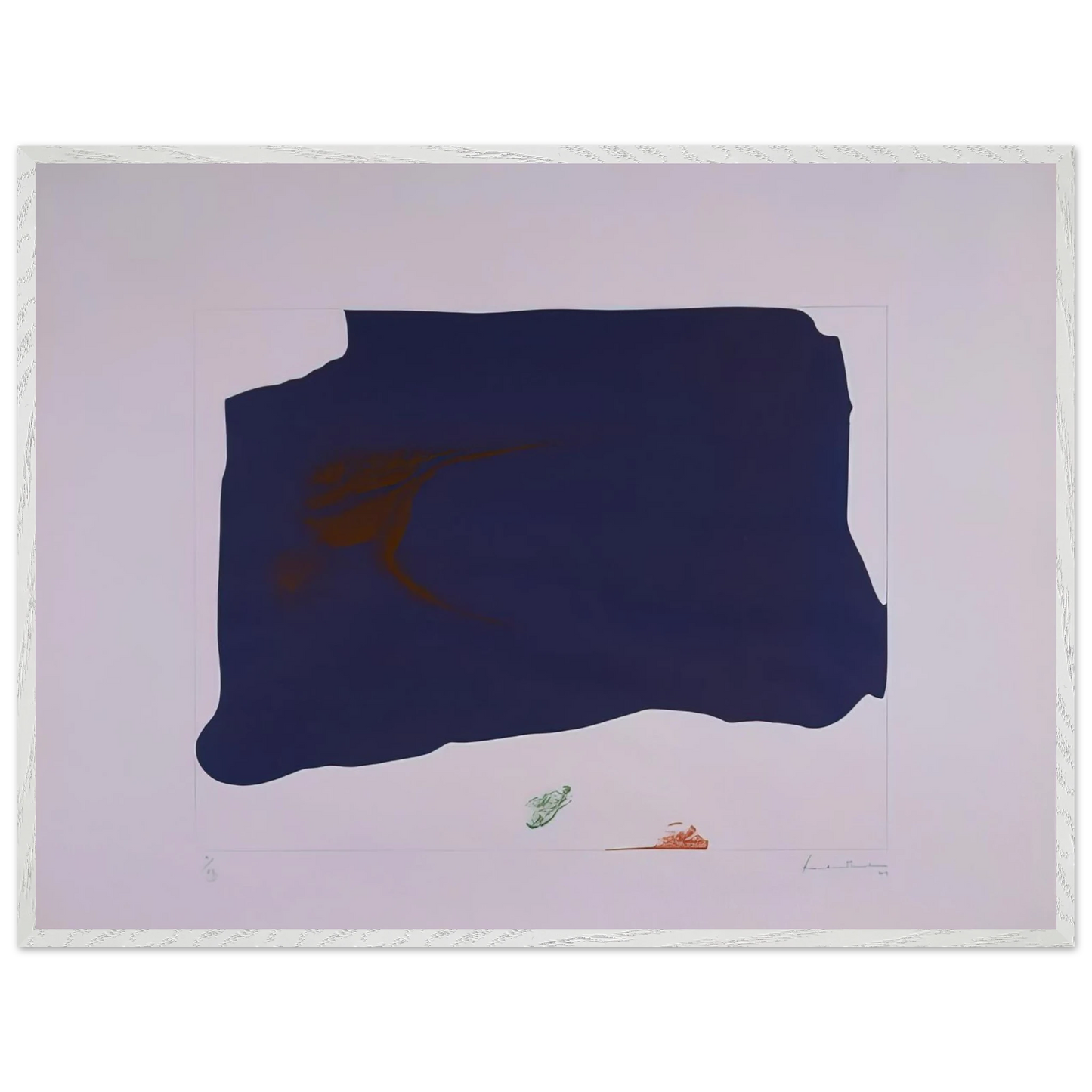 Helen Frankenthaler - Variation II on Mauve Corner - 1969 Wall art - A1 (59.4 x 84.1  cm) - Premium Wooden Framed Poster With Fine Art Paper - Wood frame