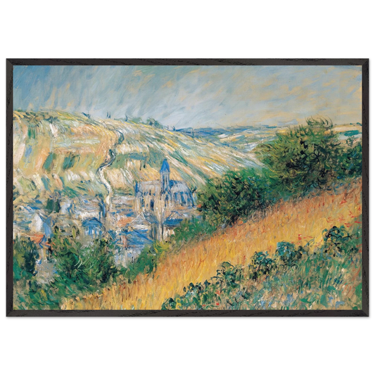 View over Vetheuil - claude monet Framed Art Print – Black Wooden Frame - Default Title - -Framed Art Print