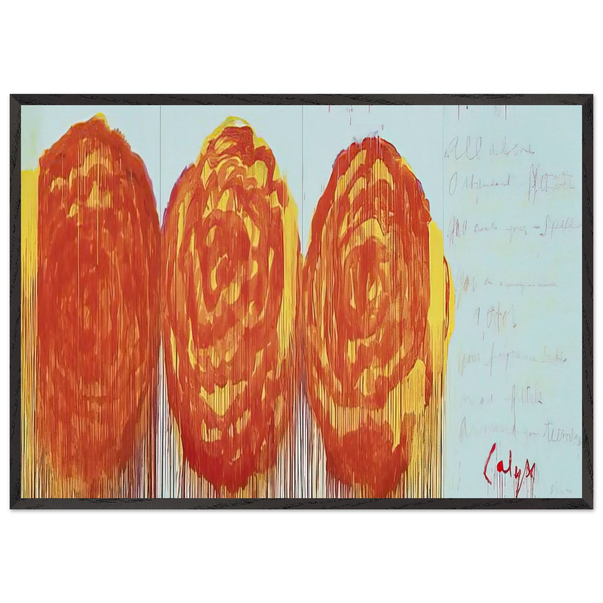 The Rose  II  - Cy Twombly Framed Art Print – Black Wooden Frame - Default Title - -Framed Art Print