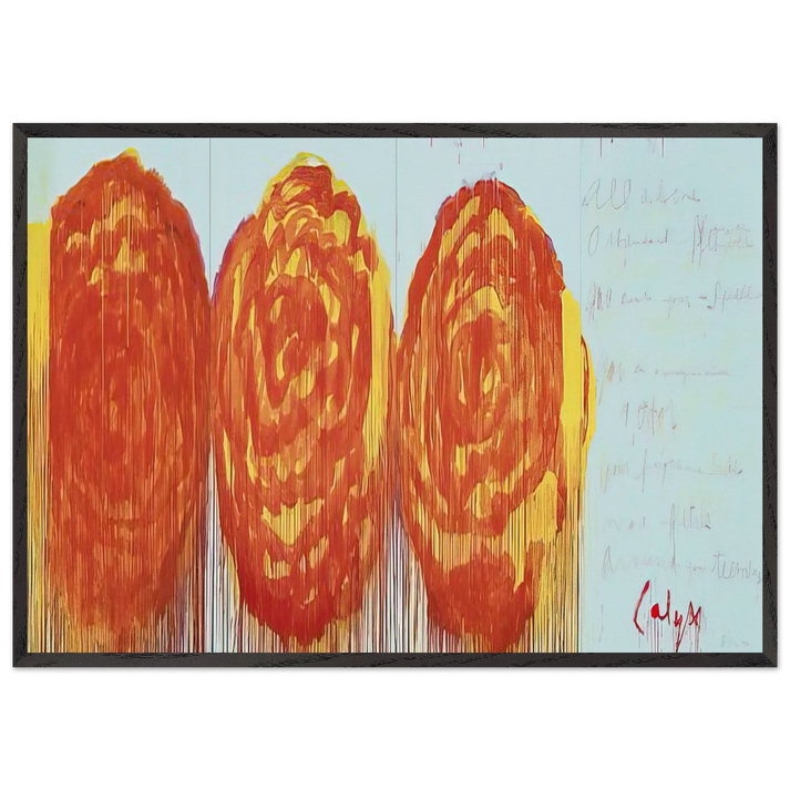 The Rose  II  - Cy Twombly 70x100 cm / 28x40 inches Framed Art Print – Black Wooden Frame