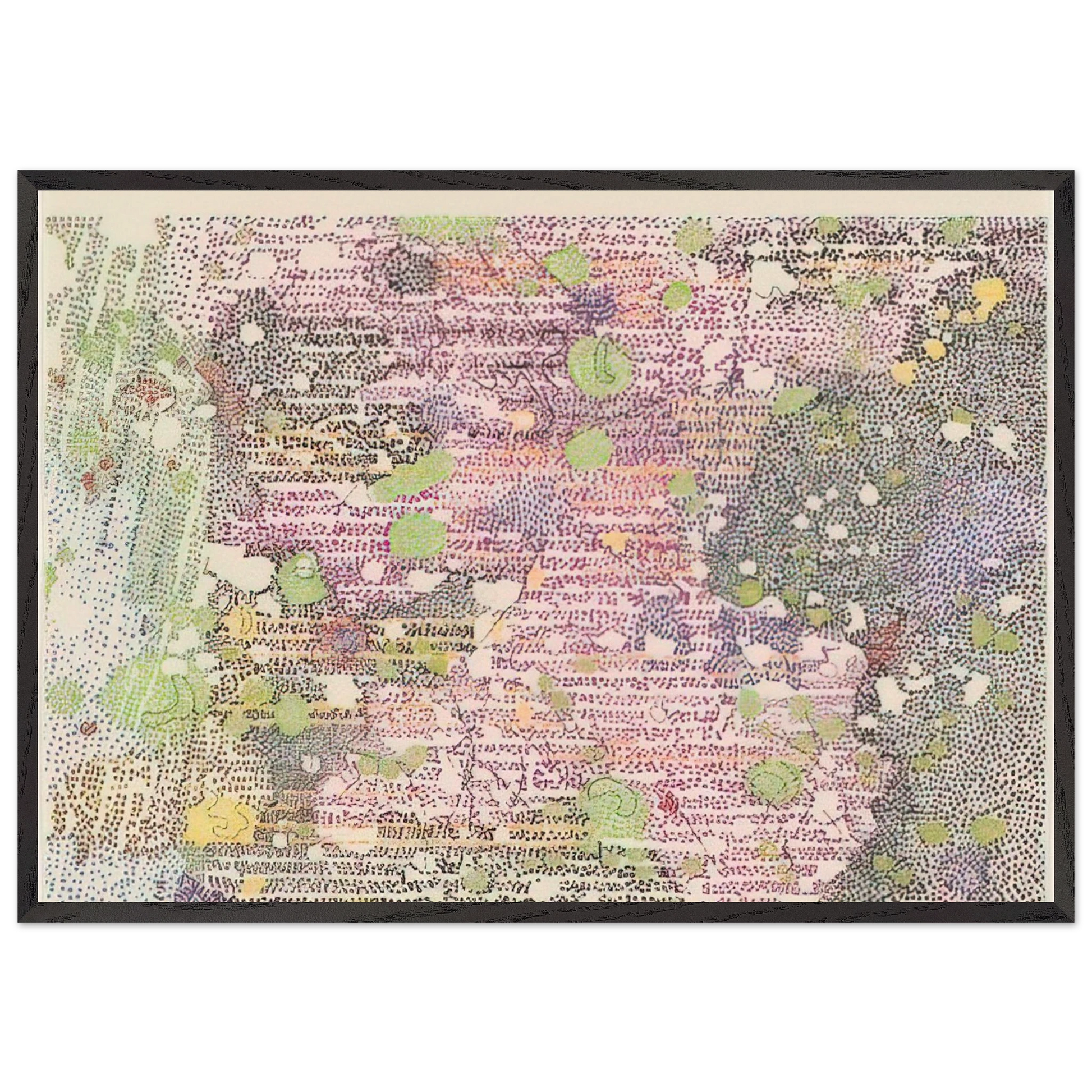 I Part of Sabine D Region Southwest Mare Tranquilitatis from Lithographs Based on Geologic Maps of Lunar Orbiter and Apollo Landing Sites - 1972 - Nancy Graves Framed Art Print – Black Wooden Frame - Default Title - -Framed Art Print