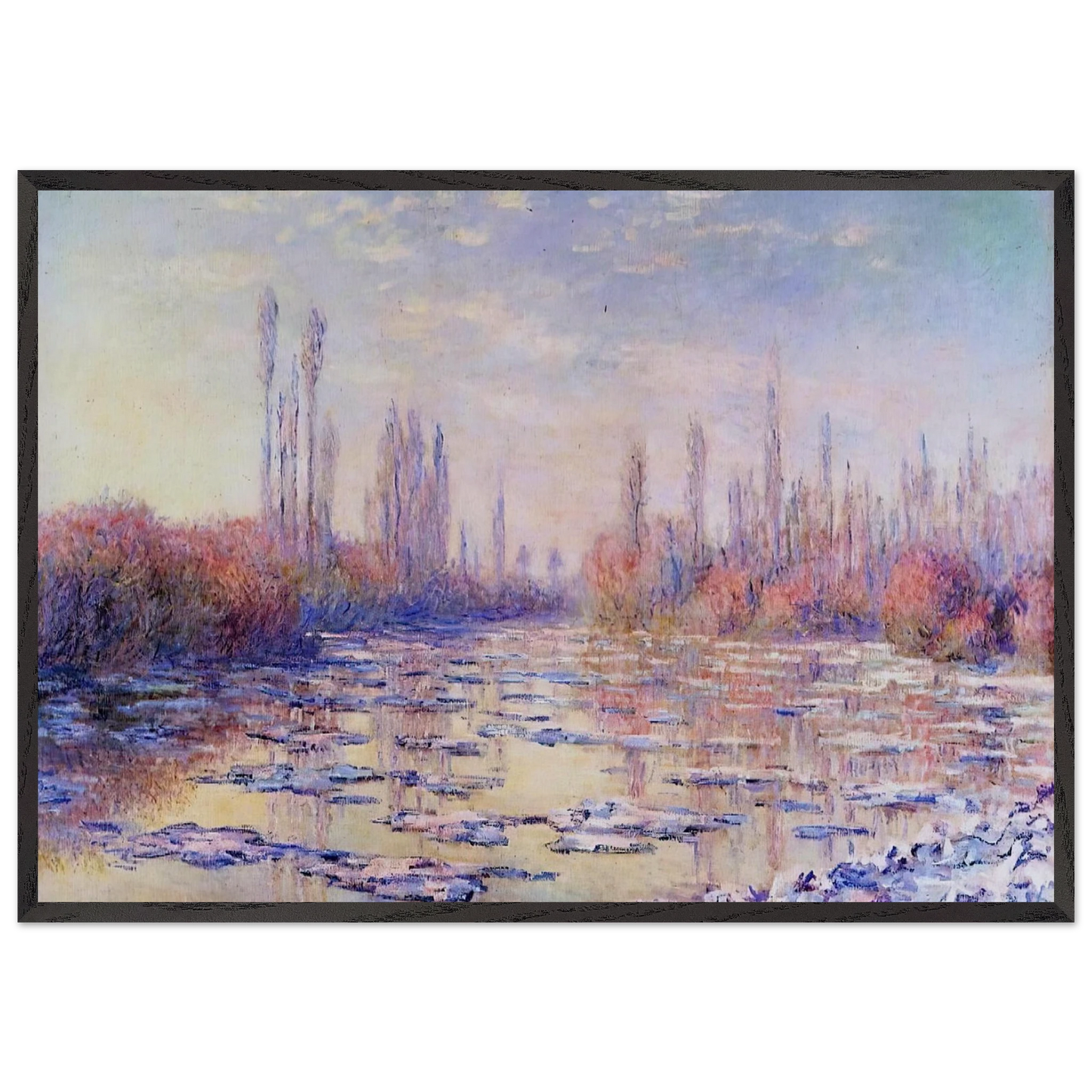 Floating Ice on the Seine - claude monet Framed Art Print – Black Wooden Frame - Default Title - -Framed Art Print