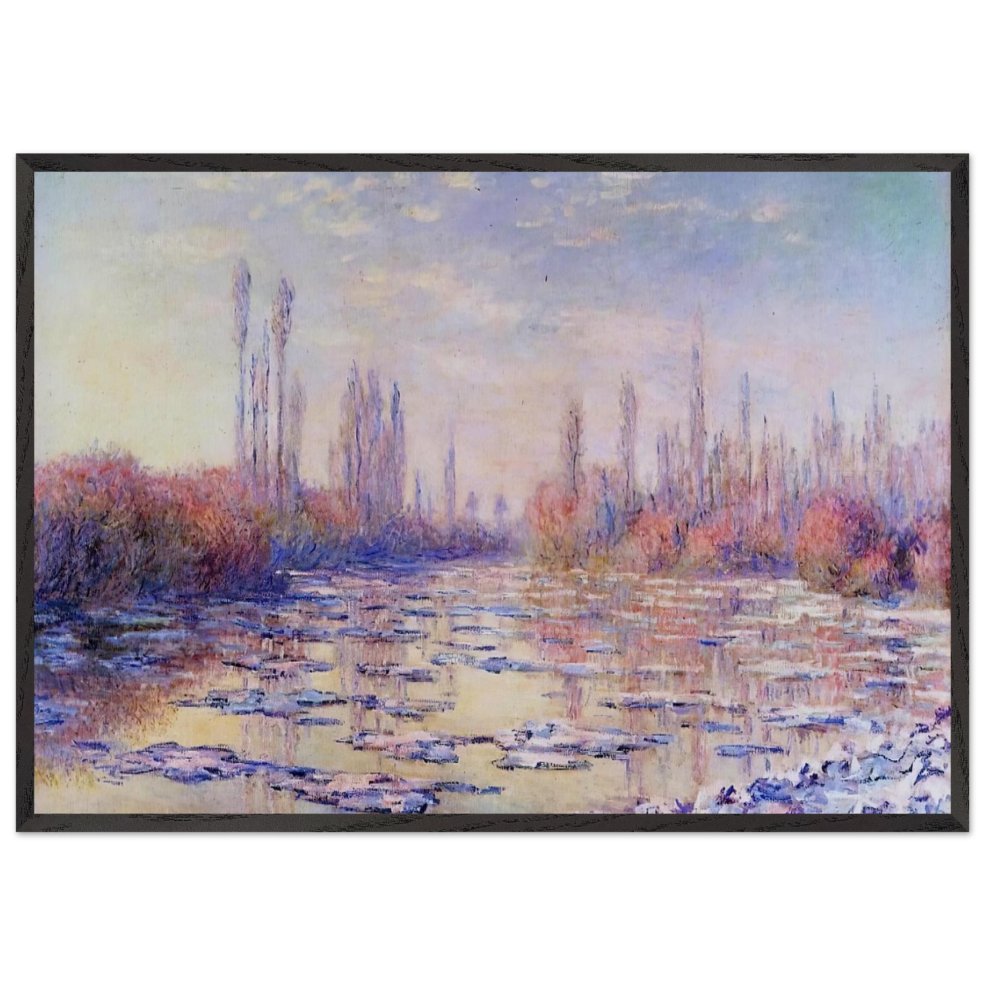 Floating Ice on the Seine - claude monet Framed Art Print – Black Wooden Frame - Default Title - -Framed Art Print