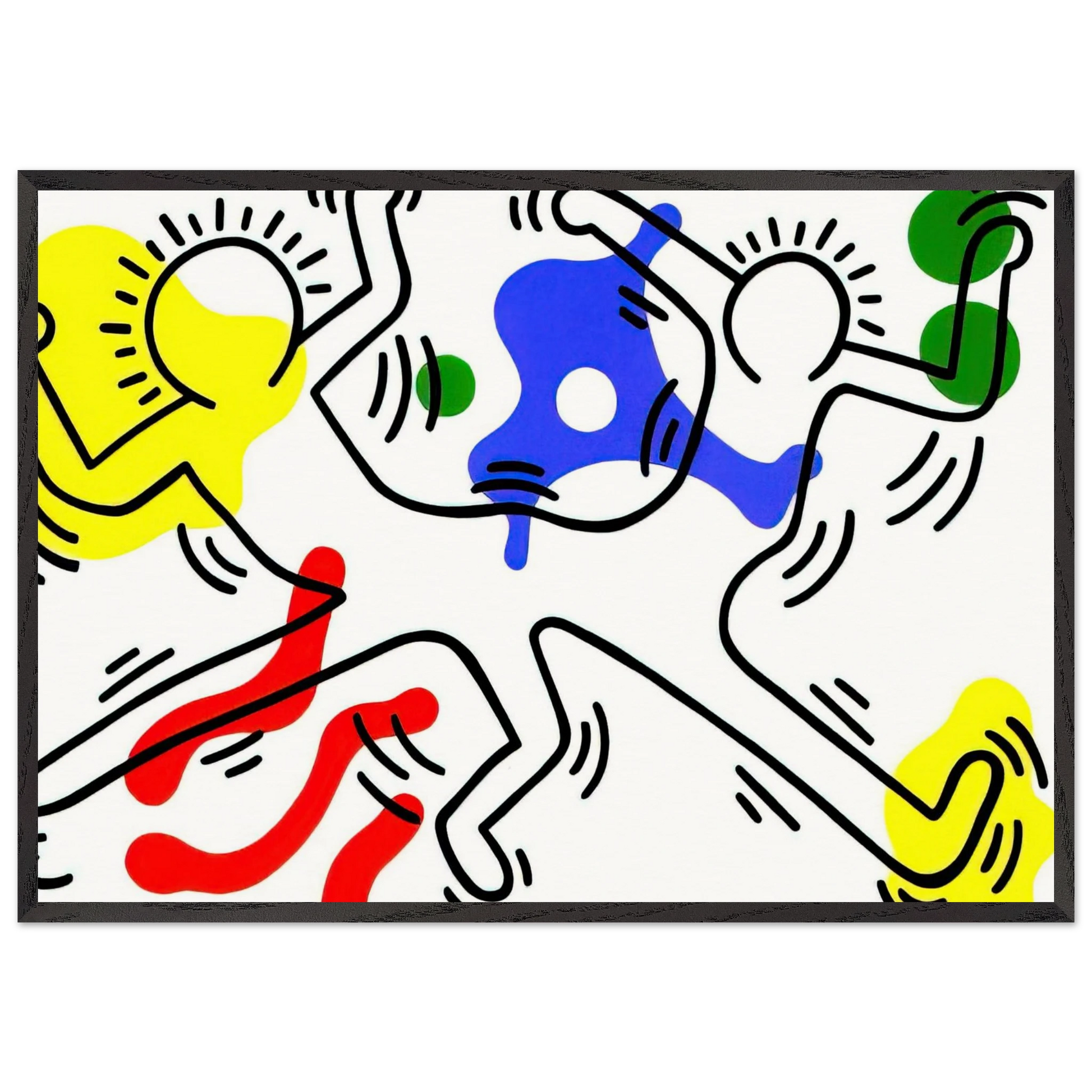 UNTITLED 1986 N3 - Keith Haring Framed Art Print – Black Wooden Frame - Default Title - -Framed Art Print