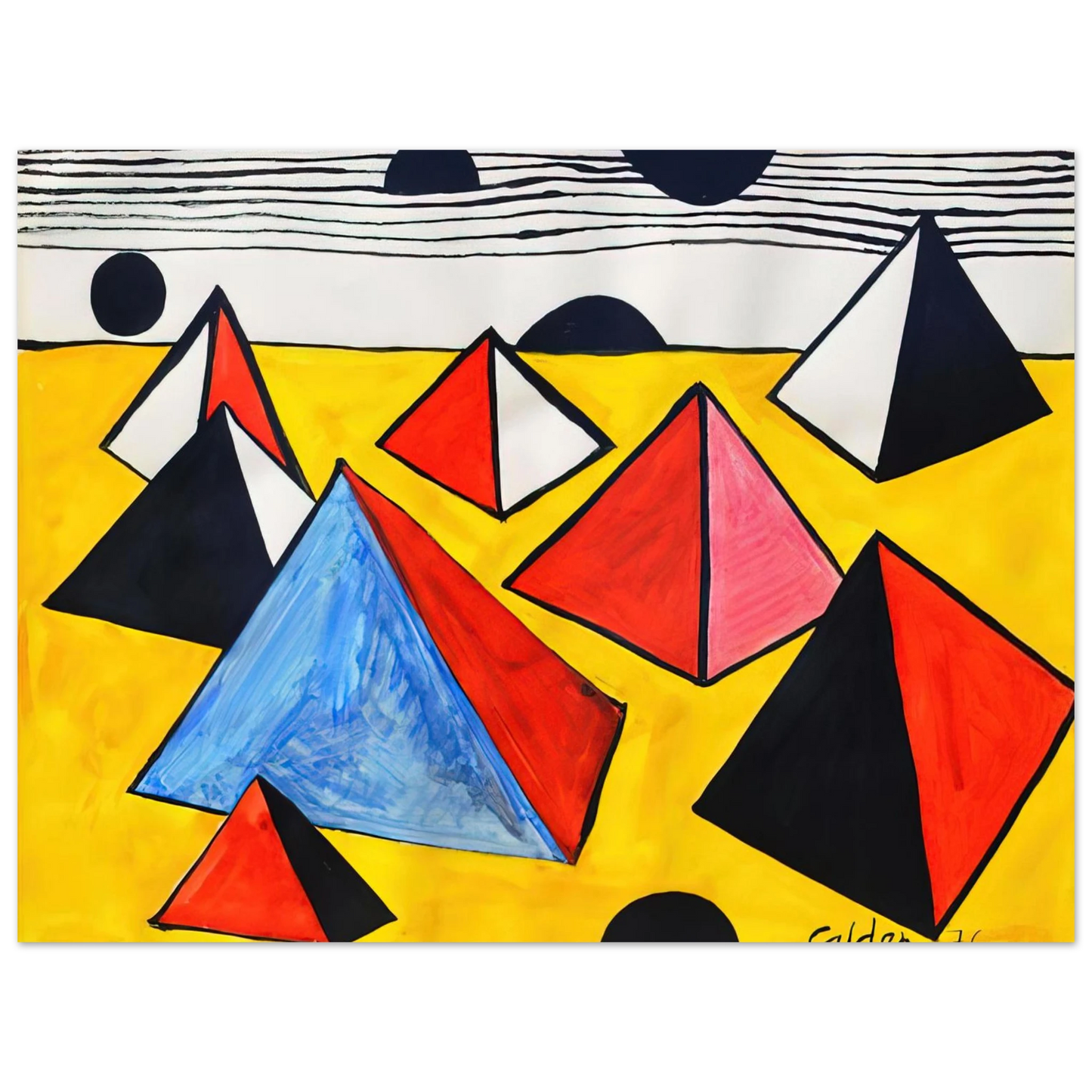 Alexander Calder - PYRAMIDS 1975 Fine Art Poster - 13x18 cm / 5x7 inches