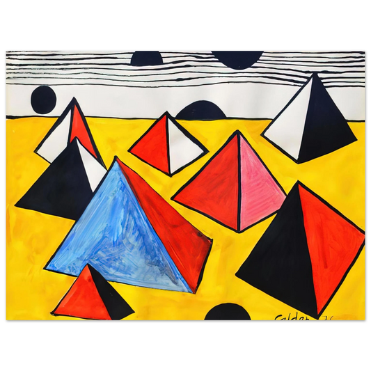 Alexander Calder - PYRAMIDS 1975 Fine Art Poster - 13x18 cm / 5x7 inches